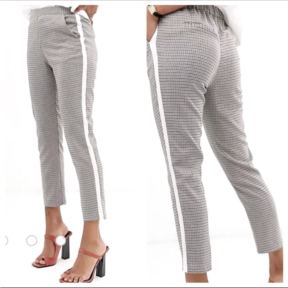 ASOS Houndstooth Tuxedo Stripe Pull on Track/ Casual Pant